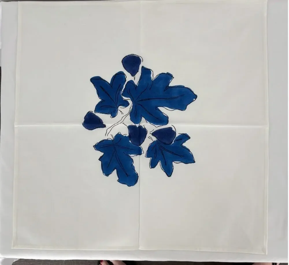 Daydress x Scribble And Daub Set Of 6 Fig Napkins Cobalt Blue New Cotton